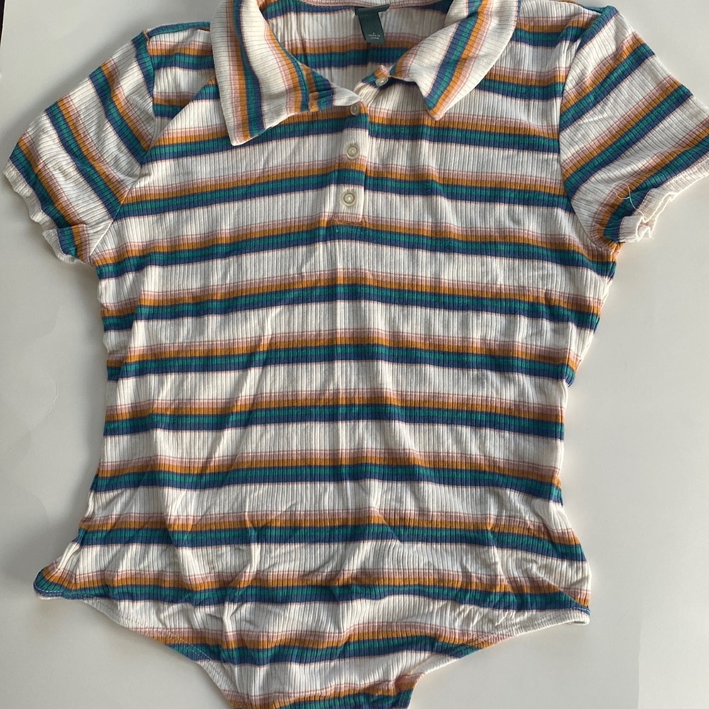Small juniors striped bodysuit
